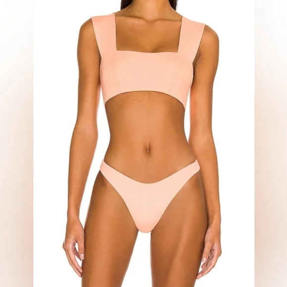 L*Space Parker Camacho Bikini Set Tangy Orange Salmon Pink - Picture 8 of 15